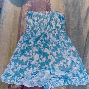 Blue tie-dye romper